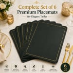 Premium Leather Type Table Mats with Golden Border - (Quantity: 6pcs) — view 3