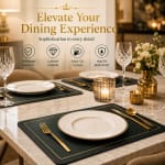 Premium Leather Type Table Mats with Golden Border - (Quantity: 6pcs) — view 6
