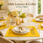 Premium Leather Type Table Mats with Golden Border - (Quantity: 6pcs) — view 5