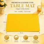 Premium Leather Type Table Mats with Golden Border - (Quantity: 6pcs) — view 7