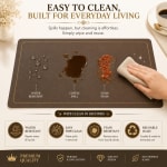 Premium Leather Type Table Mats with Golden Border - (Quantity: 6pcs) — view 4