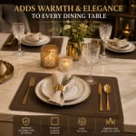 Premium Leather Type Table Mats with Golden Border - (Quantity: 6pcs) — view 5