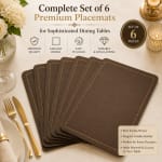 Premium Leather Type Table Mats with Golden Border - (Quantity: 6pcs) — view 9