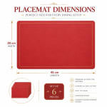 Premium Leather Type Table Mats with Golden Border - (Quantity: 6pcs) — view 5