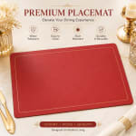 Premium Leather Type Table Mats with Golden Border - (Quantity: 6pcs) — view 7