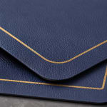 Premium Leather Type Table Mats with Golden Border - (Quantity: 6pcs) — view 3