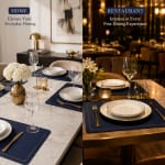 Premium Leather Type Table Mats with Golden Border - (Quantity: 6pcs) — view 5
