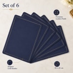 Premium Leather Type Table Mats with Golden Border - (Quantity: 6pcs) — view 7