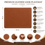 Premium Leather Type Table Mats with Golden Border - (Quantity: 6pcs) — view 4