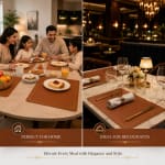 Premium Leather Type Table Mats with Golden Border - (Quantity: 6pcs) — view 5