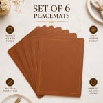 Premium Leather Type Table Mats with Golden Border - (Quantity: 6pcs) — view 8