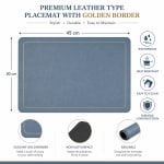 Premium Leather Type Table Mats with Golden Border - (Quantity: 6pcs) — view 3