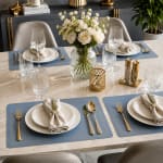 Premium Leather Type Table Mats with Golden Border - (Quantity: 6pcs) — view 7