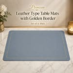 Premium Leather Type Table Mats with Golden Border - (Quantity: 6pcs) — view 8