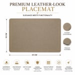 Premium Leather Type Table Mats with Golden Border - (Quantity: 6pcs) — view 3