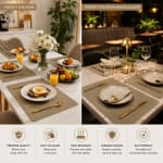 Premium Leather Type Table Mats with Golden Border - (Quantity: 6pcs) — view 4