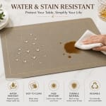 Premium Leather Type Table Mats with Golden Border - (Quantity: 6pcs) — view 5