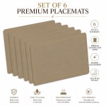 Premium Leather Type Table Mats with Golden Border - (Quantity: 6pcs) — view 8