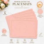 Premium Leather Type Table Mats with Golden Border - (Quantity: 6pcs) — view 7