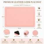 Premium Leather Type Table Mats with Golden Border - (Quantity: 6pcs) — view 9