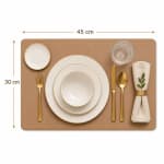 Premium Leather Type Table Mats with Golden Border - (Quantity: 6pcs) — view 3