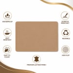 Premium Leather Type Table Mats with Golden Border - (Quantity: 6pcs) — view 5