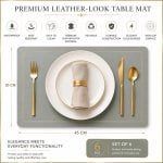 Premium Leather Type Table Mats with Golden Border - (Quantity: 6pcs) — view 3