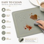Premium Leather Type Table Mats with Golden Border - (Quantity: 6pcs) — view 5