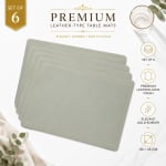 Premium Leather Type Table Mats with Golden Border - (Quantity: 6pcs) — view 7