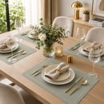 Premium Leather Type Table Mats with Golden Border - (Quantity: 6pcs) — view 8