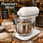 Electric Planetary Mixer with 3 Whisk Attachments & Safety Guard - Black Body | Gear Model — view 1