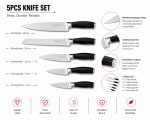 Black Handle SS Chef Knife - 5pc Set — view 1
