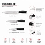 Black Handle SS Chef Knife - 3pc Set — view 4