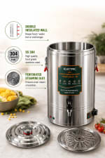 Electric 2 in 1 Corn Steamer with Rings + Water Boiler - 80L — view 3