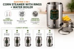 Electric 2 in 1 Corn Steamer with Rings + Water Boiler - 80L — view 2