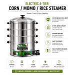 Electric 4-Tier Corn / Momo / Rice Steamer - 35cm — view 3