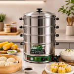 Electric 4-Tier Corn / Momo / Rice Steamer - 47cm — view 5