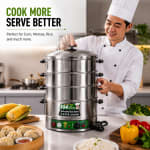Electric 4-Tier Corn / Momo / Rice Steamer - 40cm — view 1
