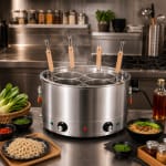 Electric Round Shaped Noodle Boiler - 40cm with 4 Compartments — view 2