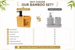 Wooden Bamboo Bathroom Accessory Set -  2pp — view 3