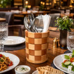 Wooden Round Cutlery Holder — view 3