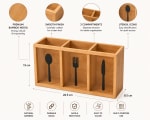 Wooden Rectangle Spoon/Fork/Knife Holder 3C — view 1