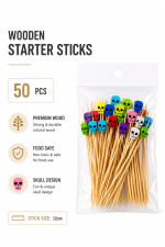 Wooden Starter Stick with Skull Design 50PP — view 2