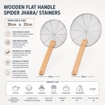 Wooden Handle SS Spider Oil Strainer — view 3