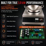 Full SS Commercial Induction - WLX9A | 5000W | Square | Wok Base | Switch + Knob Model — view 3
