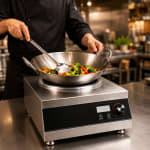Full SS Commercial Induction - WLX9A | 5000W | Square | Wok Base | Switch + Knob Model — view 2