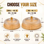 Wooden Bamboo Base + Acrylic Lid SET - Round Self Embossed Design Small — view 3