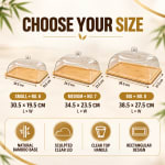 Wooden Bamboo Base wiith Acrylic Lid - Rectangle 38.5 x 27.5 x 16.2cm — view 3