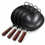 Wooden Handle Iron Wok — view 3