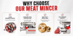 Electric Full SS Meat Mincer with Copper Motor No.22 (Capacity: 220kg/hr | Rpm: 190) — view 3